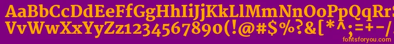 フォントMerriweatherBlack – 紫色の背景にオレンジのフォント