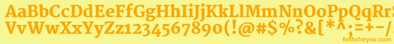 Шрифт MerriweatherBlack – оранжевые шрифты на жёлтом фоне