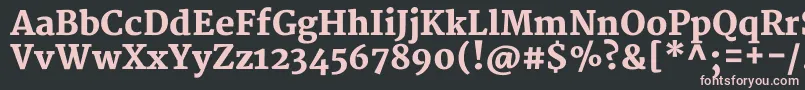 フォントMerriweatherBlack – 黒い背景にピンクのフォント