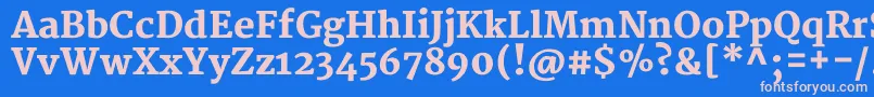 MerriweatherBlack Font – Pink Fonts on Blue Background