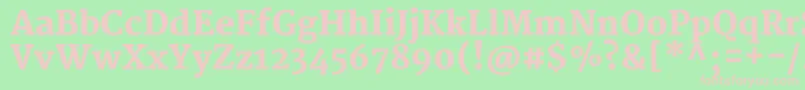 MerriweatherBlack-fontti – vaaleanpunaiset fontit vihreällä taustalla