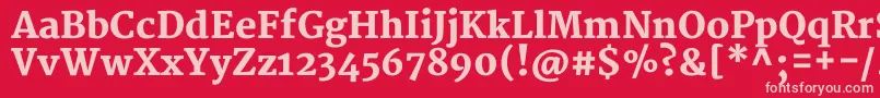 MerriweatherBlack-fontti – vaaleanpunaiset fontit punaisella taustalla