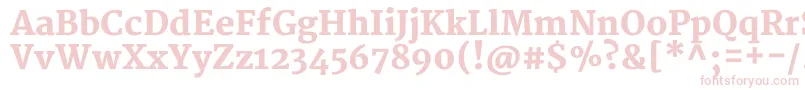 Fonte MerriweatherBlack – fontes rosa em um fundo branco