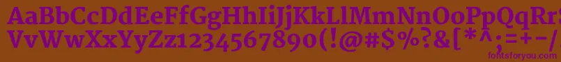 MerriweatherBlack-Schriftart – Violette Schriften auf braunem Hintergrund