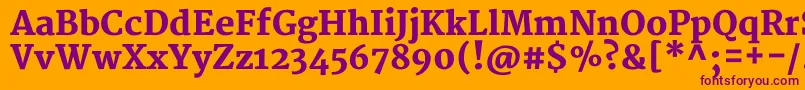 MerriweatherBlack-Schriftart – Violette Schriften auf orangefarbenem Hintergrund