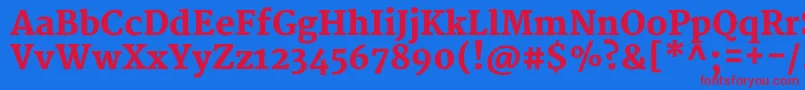 MerriweatherBlack-Schriftart – Rote Schriften auf blauem Hintergrund