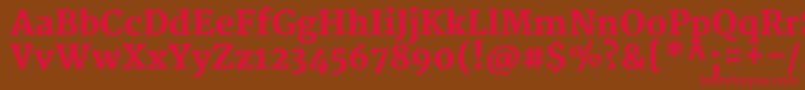 フォントMerriweatherBlack – 赤い文字が茶色の背景にあります。
