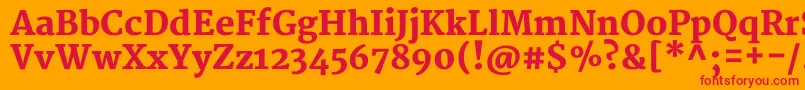 フォントMerriweatherBlack – オレンジの背景に赤い文字
