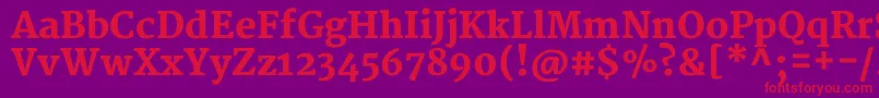 フォントMerriweatherBlack – 紫の背景に赤い文字
