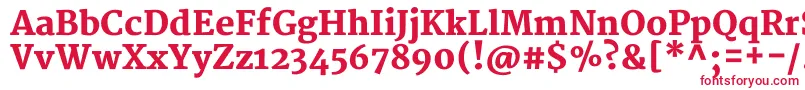 MerriweatherBlack-fontti – punaiset fontit valkoisella taustalla