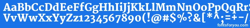 MerriweatherBlack-fontti – valkoiset fontit sinisellä taustalla