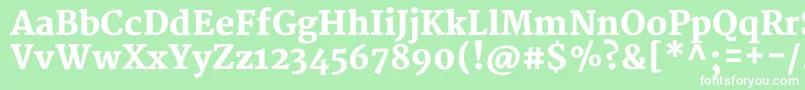 MerriweatherBlack-Schriftart – Weiße Schriften auf grünem Hintergrund
