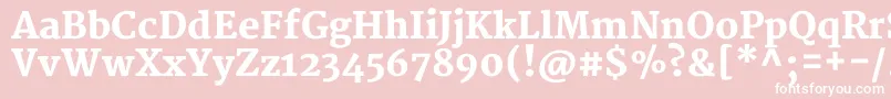 MerriweatherBlack-fontti – valkoiset fontit vaaleanpunaisella taustalla