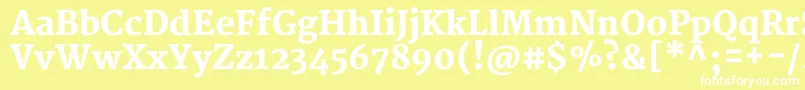 MerriweatherBlack-Schriftart – Weiße Schriften auf gelbem Hintergrund