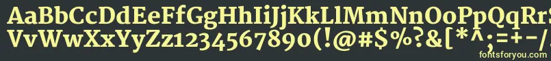 フォントMerriweatherBlack – 黒い背景に黄色の文字