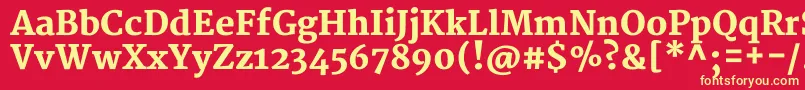Шрифт MerriweatherBlack – жёлтые шрифты на красном фоне