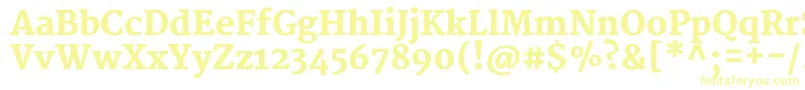 フォントMerriweatherBlack – 白い背景に黄色の文字