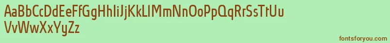 フォントAbsolutProBookcondensed – 緑の背景に茶色のフォント