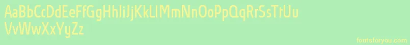 フォントAbsolutProBookcondensed – 黄色の文字が緑の背景にあります