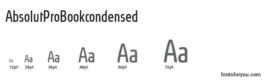 Размеры шрифта AbsolutProBookcondensed