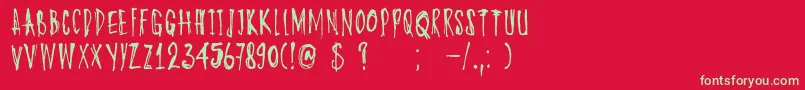 DkOyukisGhost Font – Green Fonts on Red Background