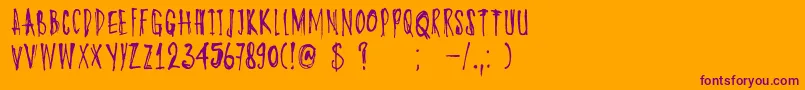 DkOyukisGhost Font – Purple Fonts on Orange Background