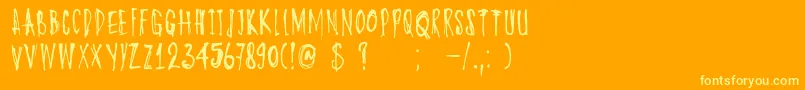 DkOyukisGhost Font – Yellow Fonts on Orange Background