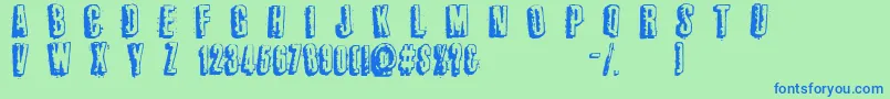 ThirdWorldBuzz Font – Blue Fonts on Green Background