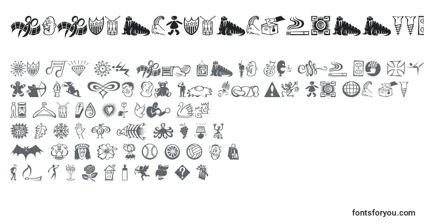 A fonte DfDavesRavesThreettItc – alfabeto, números, caracteres especiais