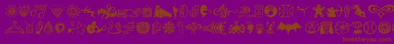 DfDavesRavesThreettItc Font – Brown Fonts on Purple Background