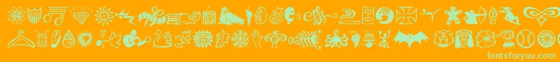 DfDavesRavesThreettItc Font – Green Fonts on Orange Background