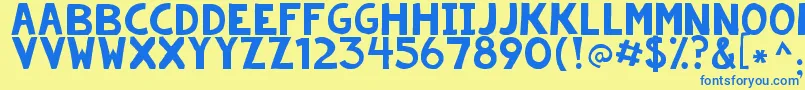 Kgsummerstormrough Font – Blue Fonts on Yellow Background