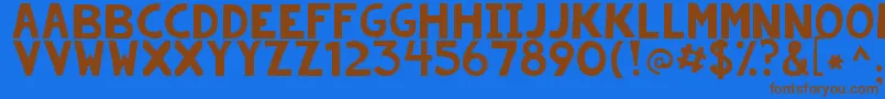 Kgsummerstormrough Font – Brown Fonts on Blue Background