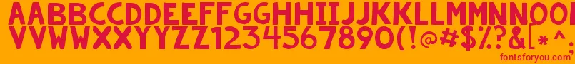 Kgsummerstormrough Font – Red Fonts on Orange Background