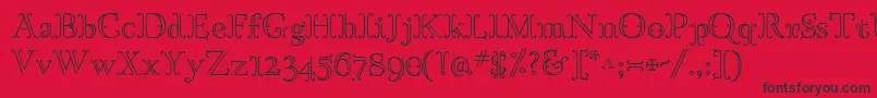GoudyOrnatec Font – Black Fonts on Red Background