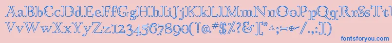 Police GoudyOrnatec – polices bleues sur fond rose