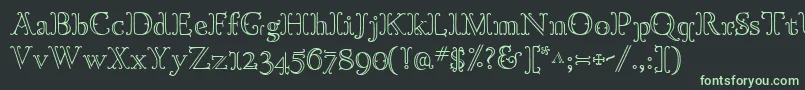 フォントGoudyOrnatec – 黒い背景に緑の文字