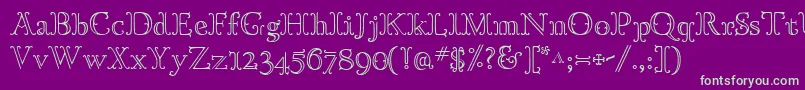 GoudyOrnatec Font – Green Fonts on Purple Background