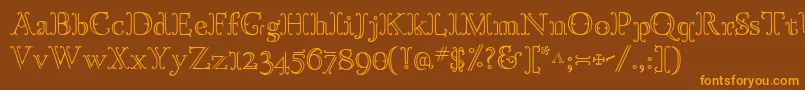Шрифт GoudyOrnatec – оранжевые шрифты на коричневом фоне