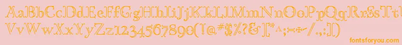 GoudyOrnatec Font – Orange Fonts on Pink Background