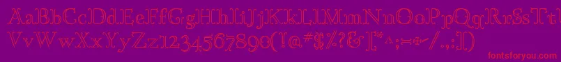 GoudyOrnatec Font – Red Fonts on Purple Background