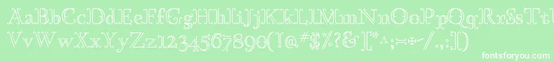 GoudyOrnatec Font – White Fonts on Green Background