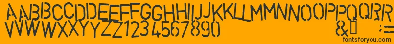 Vegetable Font – Black Fonts on Orange Background