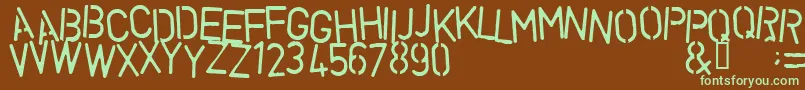 Vegetable Font – Green Fonts on Brown Background