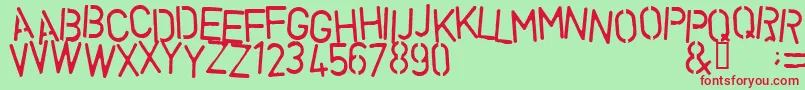 Vegetable Font – Red Fonts on Green Background