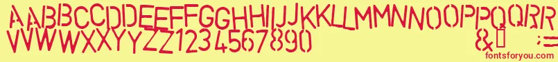 Vegetable Font – Red Fonts on Yellow Background