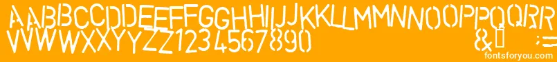 Vegetable Font – White Fonts on Orange Background