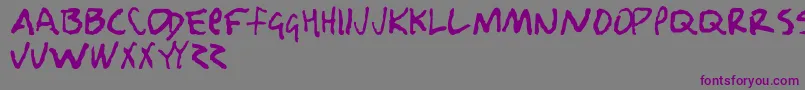 フォントNobodyLovesMe – 紫色のフォント、灰色の背景
