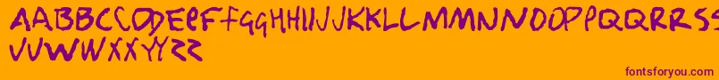 Шрифт NobodyLovesMe – фиолетовые шрифты на оранжевом фоне