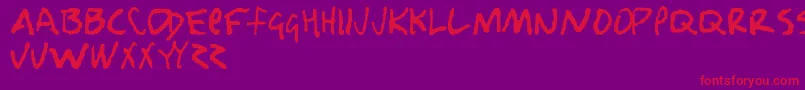 NobodyLovesMe Font – Red Fonts on Purple Background